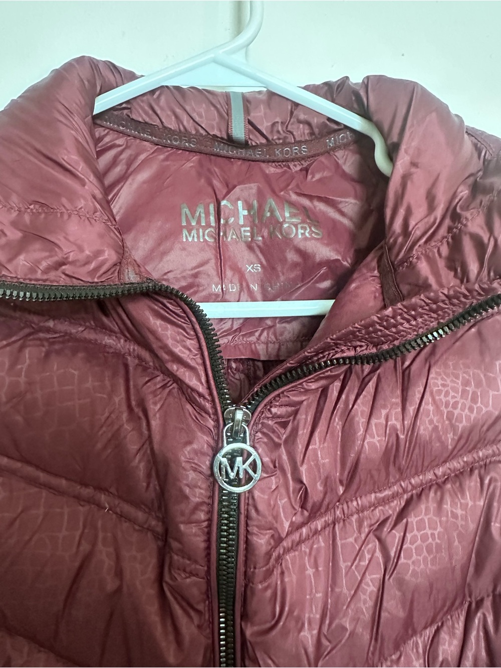 Michael Kors Rose Mauve Quilted Puffer Jacket